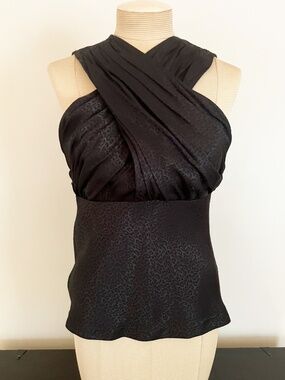 Yigal Azrouel Black Blind Print Chemise Blouse Sz 4